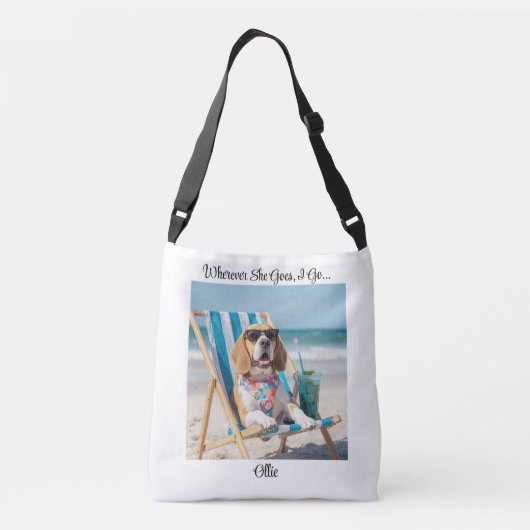 Cute Beagle Personalized Tote Bag クロスボディバッグ (裏面)