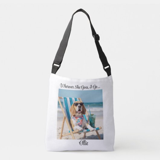 Cute Beagle Personalized Tote Bag クロスボディバッグ (正面)