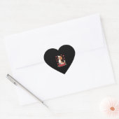 Cute Beagle with Red Roses Hearts Floral Valentine ハートシール (封筒)