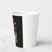 Cute Beagle with Red Roses Hearts Floral Valentine 紙コップ (左)