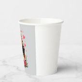 Cute Beagle with Red Roses Hearts Floral Valentine 紙コップ (左)