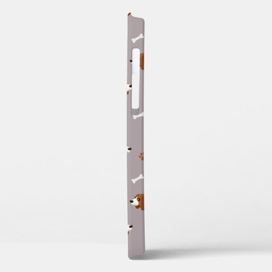 Cute Beagles Paws and Bones Gray Case-Mate iPhoneケース (裏面 / 左)