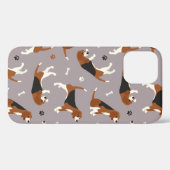 Cute Beagles Paws and Bones Gray Case-Mate iPhoneケース (裏面 (横))