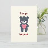 Cute Bear and Heart with name Valentine´s Card  シーズンカード (スタンド正面)