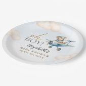 Cute Bear Baby Shower Boy party ペーパープレート (アングル)