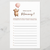 Cute Bear Baby Shower Guessing Game Flyer チラシ (正面)