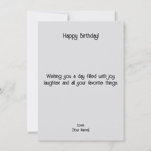 Cute Bear Birthday Card (裏面)