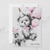 Cute Bear Birthday Card (正面)