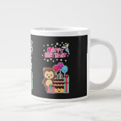 Cute Bear Birthday Celebration - Adorable Cartoon  ジャンボコーヒーマグカップ (右)