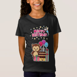 Cute Bear Birthday Celebration - Adorable Cartoon  Tシャツ