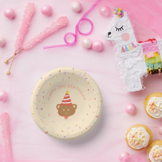 Cute Bear Birthday Party Paper Bowls ペーパーボウル (パーティー)