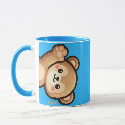 Cute Bear Blue Mug | Kawaii Coffee Cup マグカップ (左)