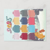 Cute  Bear Calendar 2025 ポストカード (裏面)