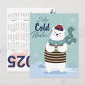 Cute  Bear Calendar 2025 ポストカード (正面/裏面)