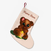 Cute Bear Christmas Stockings Personalized Name スモールクリスマスストッキング (正面 (吊り時))