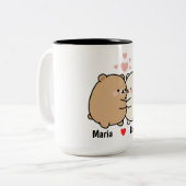 Cute Bear Couple Personalized Valentine Coffee Mug ツートーンマグカップ (正面左)