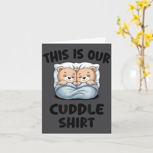 Cute Bear Couple This Is Our Cuddle カード (黄色い花)