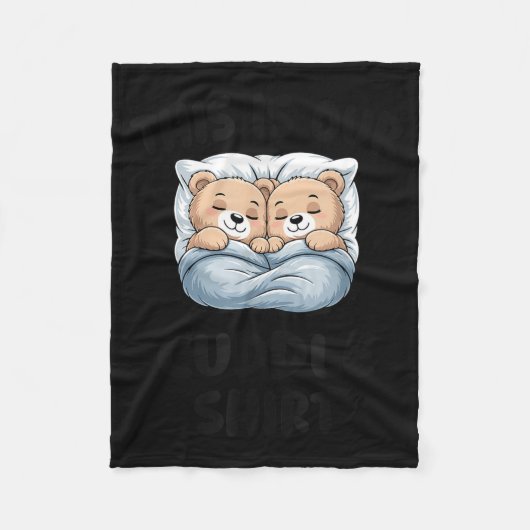 Cute Bear Couple This Is Our Cuddle  フリースブランケット (正面)