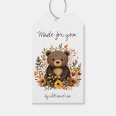 Cute Bear Crochet/Knit Handmade Care Instructions ギフトタグ (正面)