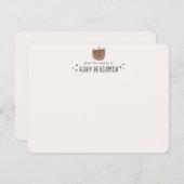 Cute Bear Crown Baby Boy Nursery Note Card 招待状 (正面/裏面)