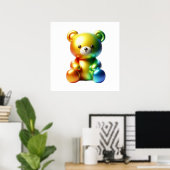 Cute Bear Doll Wall Art Poster for Cozy Kids Room  ポスター (ホームオフィス)