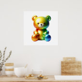 Cute Bear Doll Wall Art Poster for Cozy Kids Room  ポスター (キッチン)