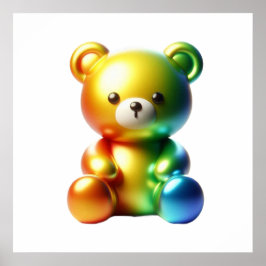 Cute Bear Doll Wall Art Poster for Cozy Kids Room  ポスター