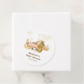 Cute Bear Explorer World Map Airplane Baby Shower フェイバータグ (インサイチュ)