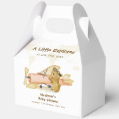 Cute Bear Explorer World Map Airplane Baby Shower  フェイバーボックス (裏面)