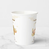 Cute Bear Explorer World Map Airplane Baby Shower  紙コップ (左)