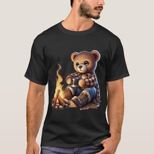 cute bear Father's Day birthday shirt Tシャツ (正面)