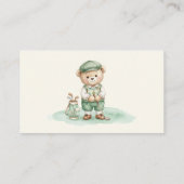 Cute Bear Golfing Diaper Raffle Ticket  エンクロージャーカード (裏面)