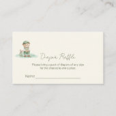 Cute Bear Golfing Diaper Raffle Ticket  エンクロージャーカード (正面)