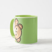 Cute Bear Green Mug | Kawaii Coffee Cup マグカップ (正面左)