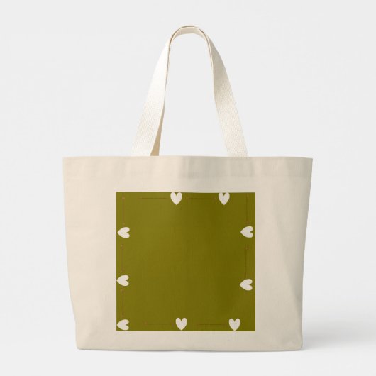 Cute Bear Green Tote Bag – Kawaii Bear Canvas Tote ラージトートバッグ (裏面)