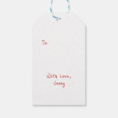 Cute Bear Heart Happy Valentine's Day ギフトタグ (裏面)