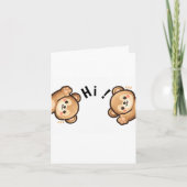 Cute Bear Hi Folded Card | Kawaii Invitation 招待状 (正面)