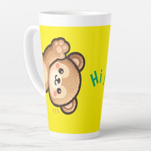 Cute Bear Hi Latte Mug | Kawaii Coffee Cup カフェラテマグ (左アングル)