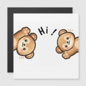 Cute Bear Hi Magnet | Kawaii Magnetic Card マグネット招待状 (正面/裏面)