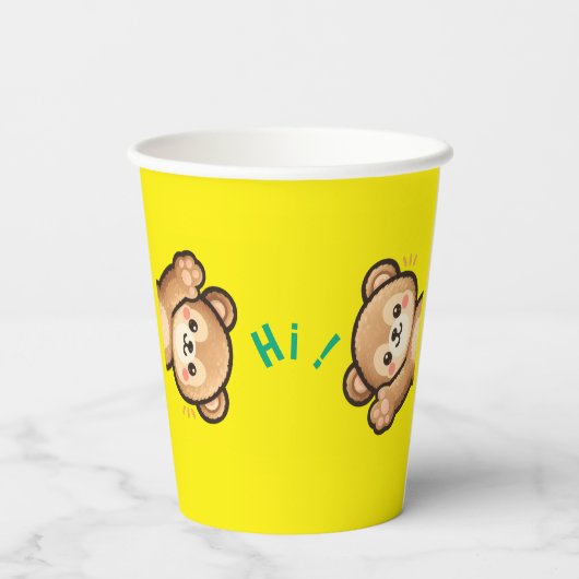 Cute Bear Hi Paper Cups | Kawaii Party Cups 紙コップ (裏面)
