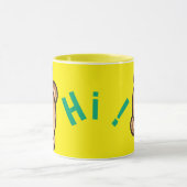Cute Bear Hi Yellow Mug | Kawaii Coffee Cup マグカップ (中央)