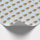 Cute Bear Holding Gingerbread House Holiday Wrap ラッピングペーパー (角)