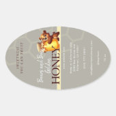 Cute Bear Honey Jar Honeycomb Product Label 楕円形シール (正面)