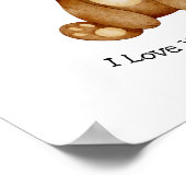 Cute Bear I Love You Beary Much Quote ポスター (角)