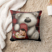 Cute Bear I Love You Grandma Custom Monogram Photo クッション (ブランケット)
