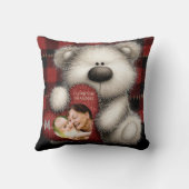 Cute Bear I Love You Grandma Custom Monogram Photo クッション (裏面)