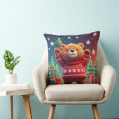 Cute Bear In Christmas Sweater クッション (椅子)