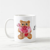 Cute bear in love full of love コーヒーマグカップ (左)