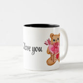 Cute bear in love full of love ツートーンマグカップ (正面右)