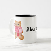 Cute bear in love full of love ツートーンマグカップ (正面左)